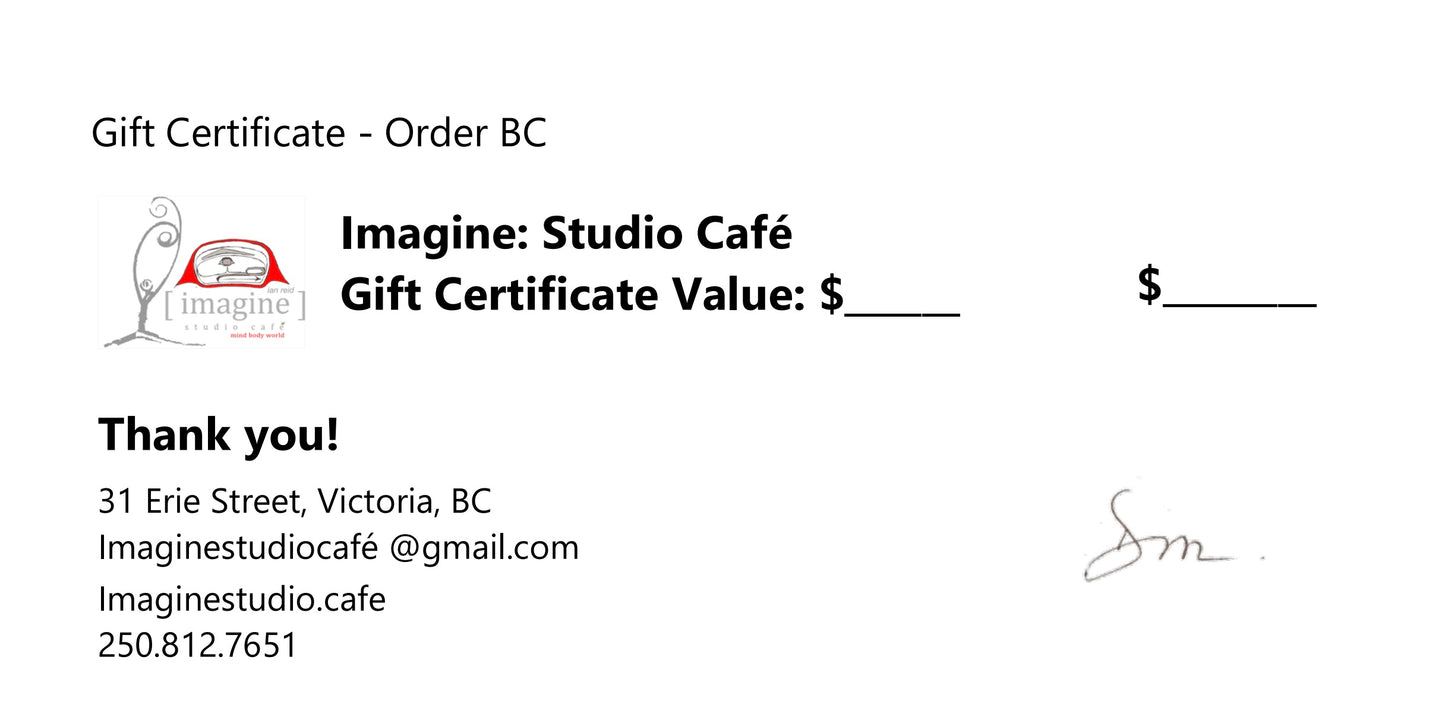 Imagine Studio Cafe Gift Certificate